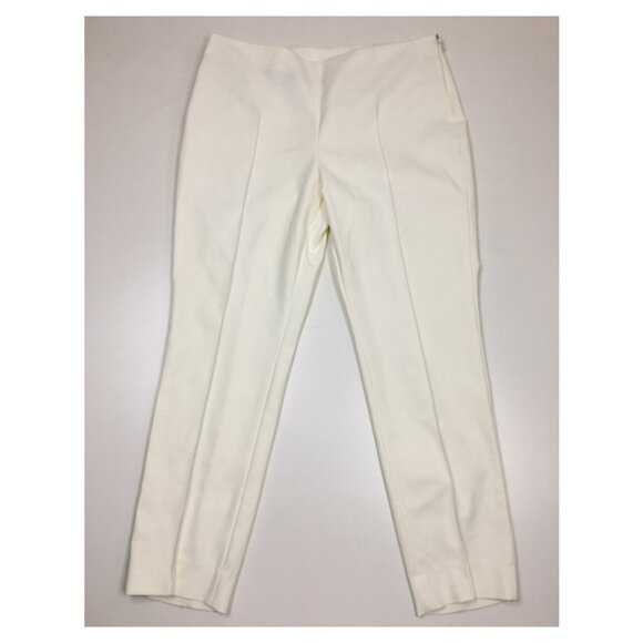 AKRIS Ivory Italian Cotton Blend Tapered Leg Dress Pant - Picture 1 of 11